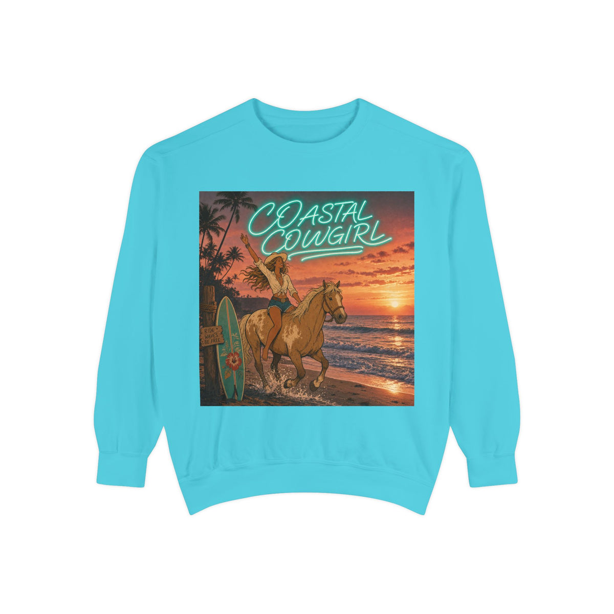 Coastal Cowgirl Horseback Crewneck Sweatshirt