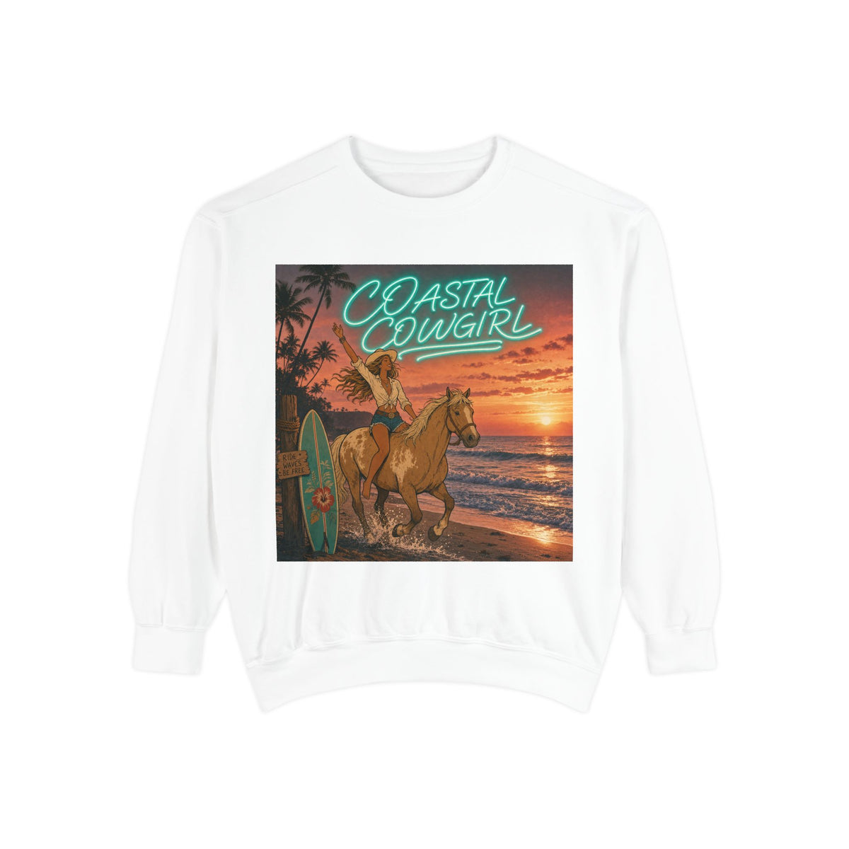 Coastal Cowgirl Horseback Crewneck Sweatshirt