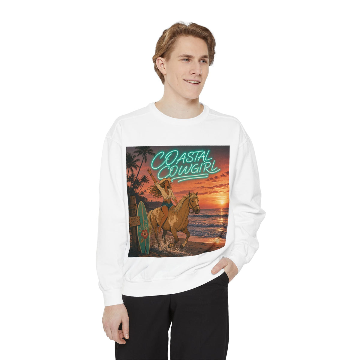 Coastal Cowgirl Horseback Crewneck Sweatshirt