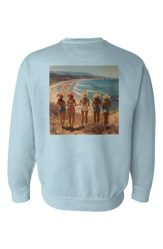 60' beach cowgirl Garment-Dyed Sweatshirt