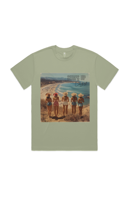 Surfs up cowgirl 60's heavy T