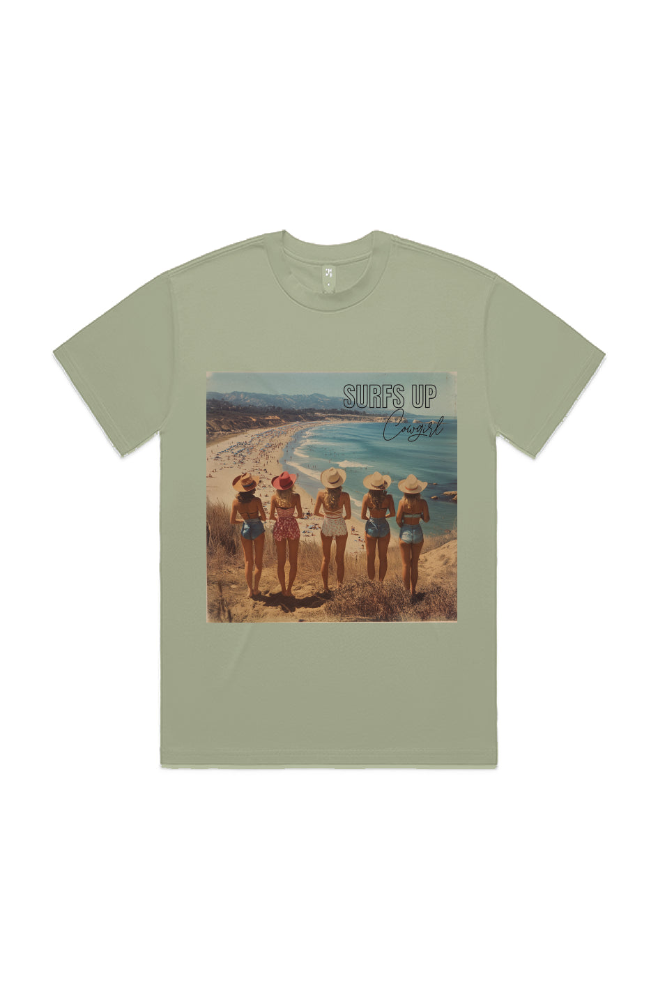 Surfs up cowgirl 60's heavy T