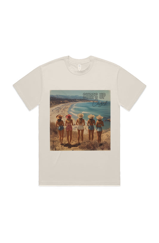 Surfs up cowgirl 60's heavy T