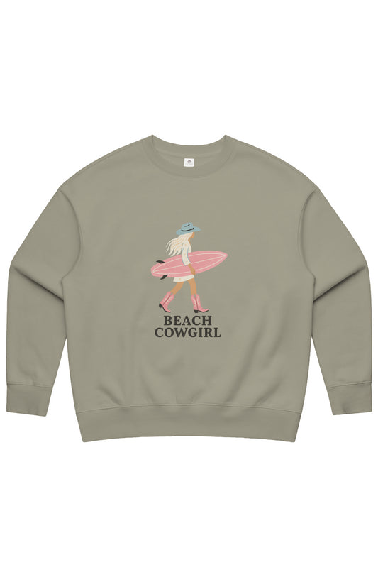 Cowgirl Surf Heavyweight Crewneck Sweatshirt – “Beach Cowgirl” Edition